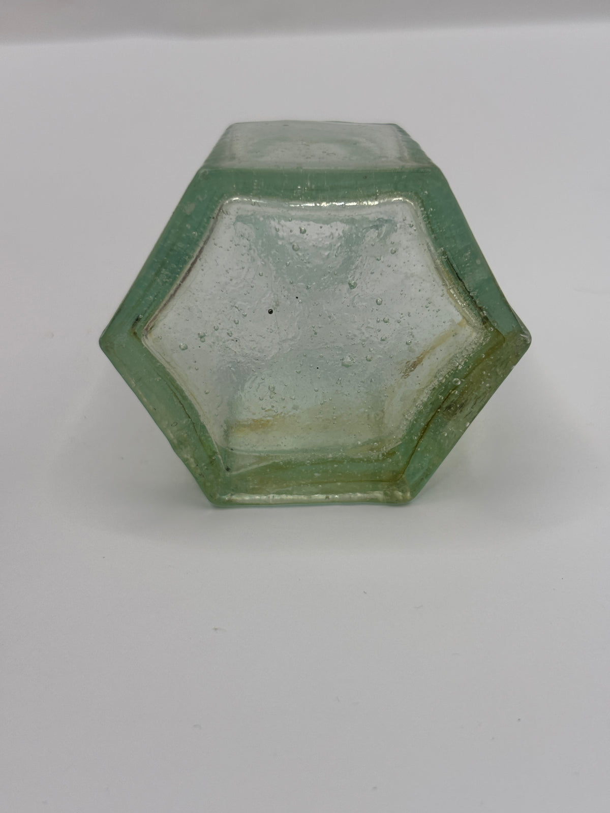 Old aqua glass umbrella ink, swirly glass