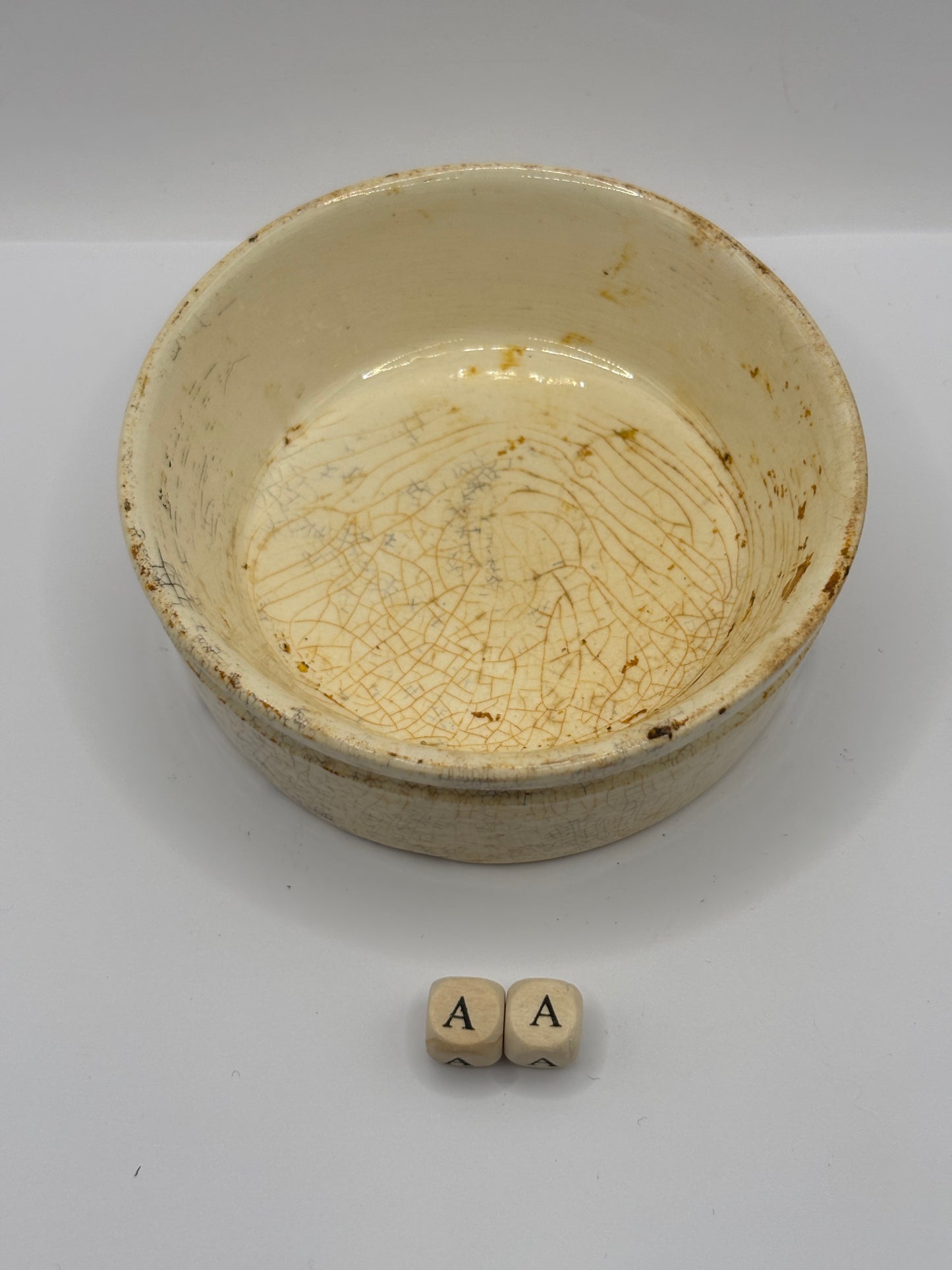 Old plain stoneware meat paste pot, potted meat (aa)