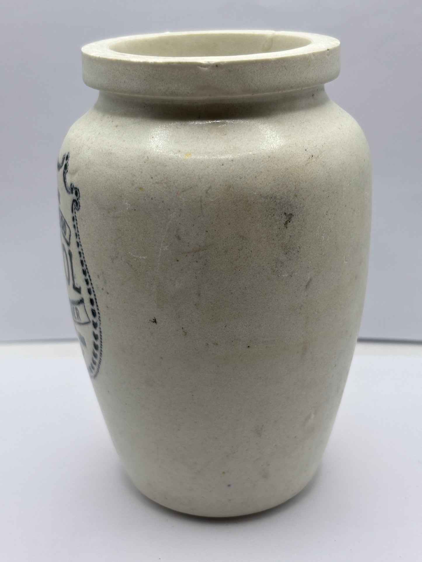 Old numol body builder advertising jar, 13cms