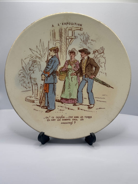Antique french porcelain plate