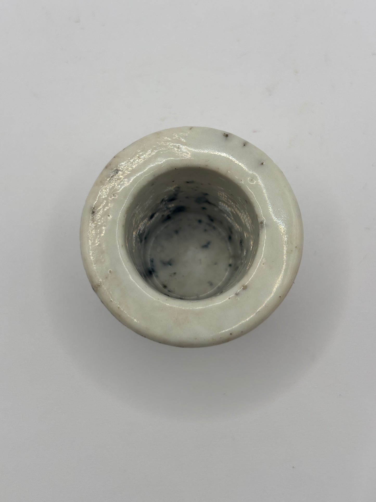 Old stoneware desk ink, inkwell