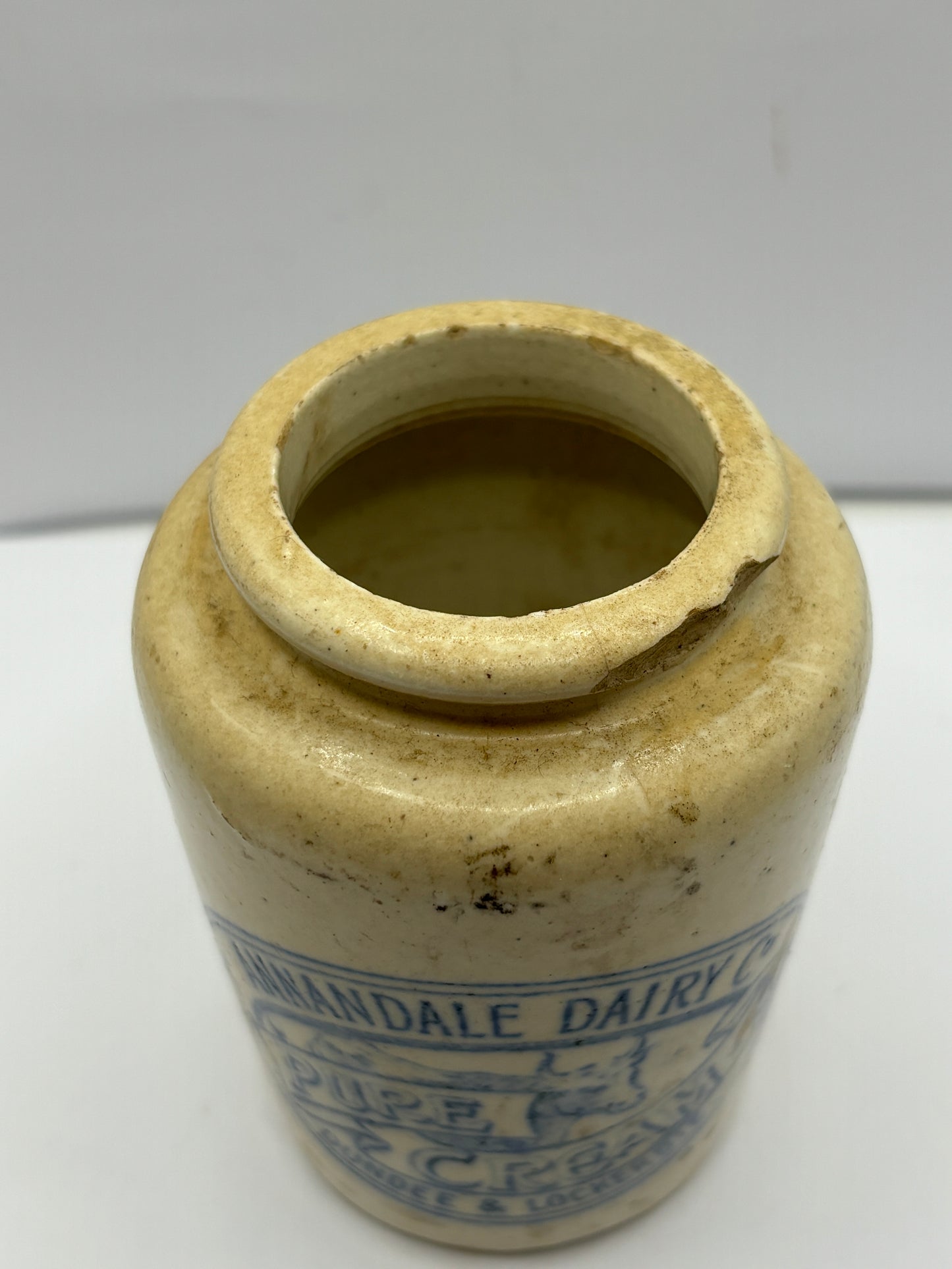 Old blue print Annandale cream pot