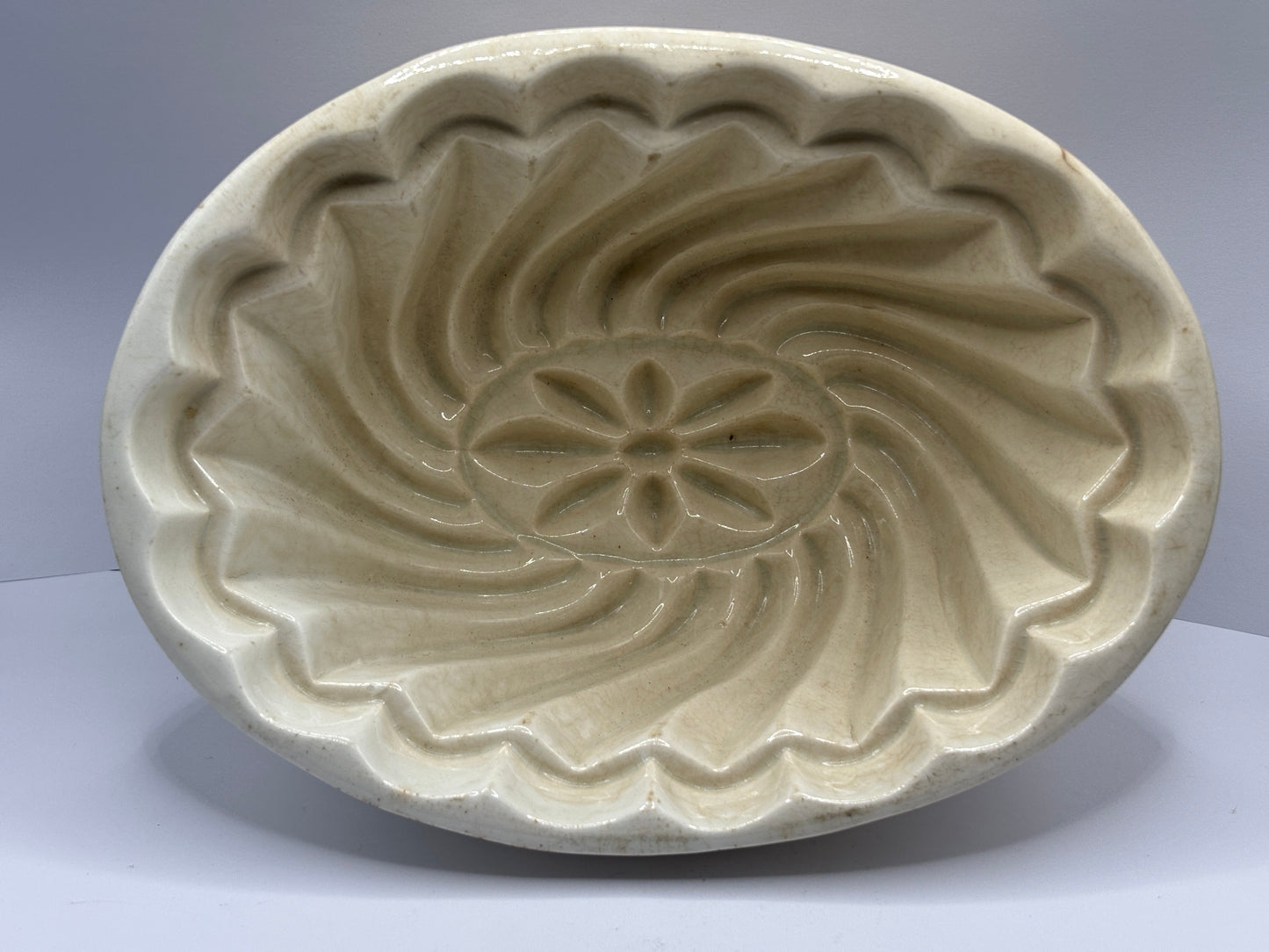 Old stained & crazed jelly mould, jello