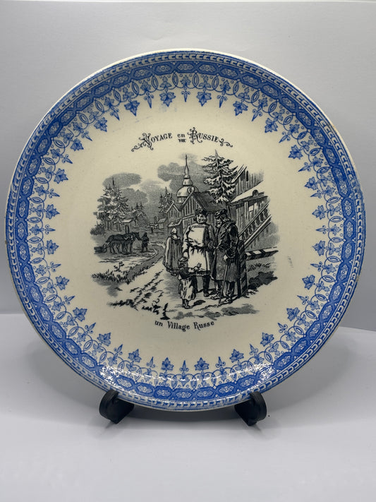 Antique french porcelain plate, mid 19th century