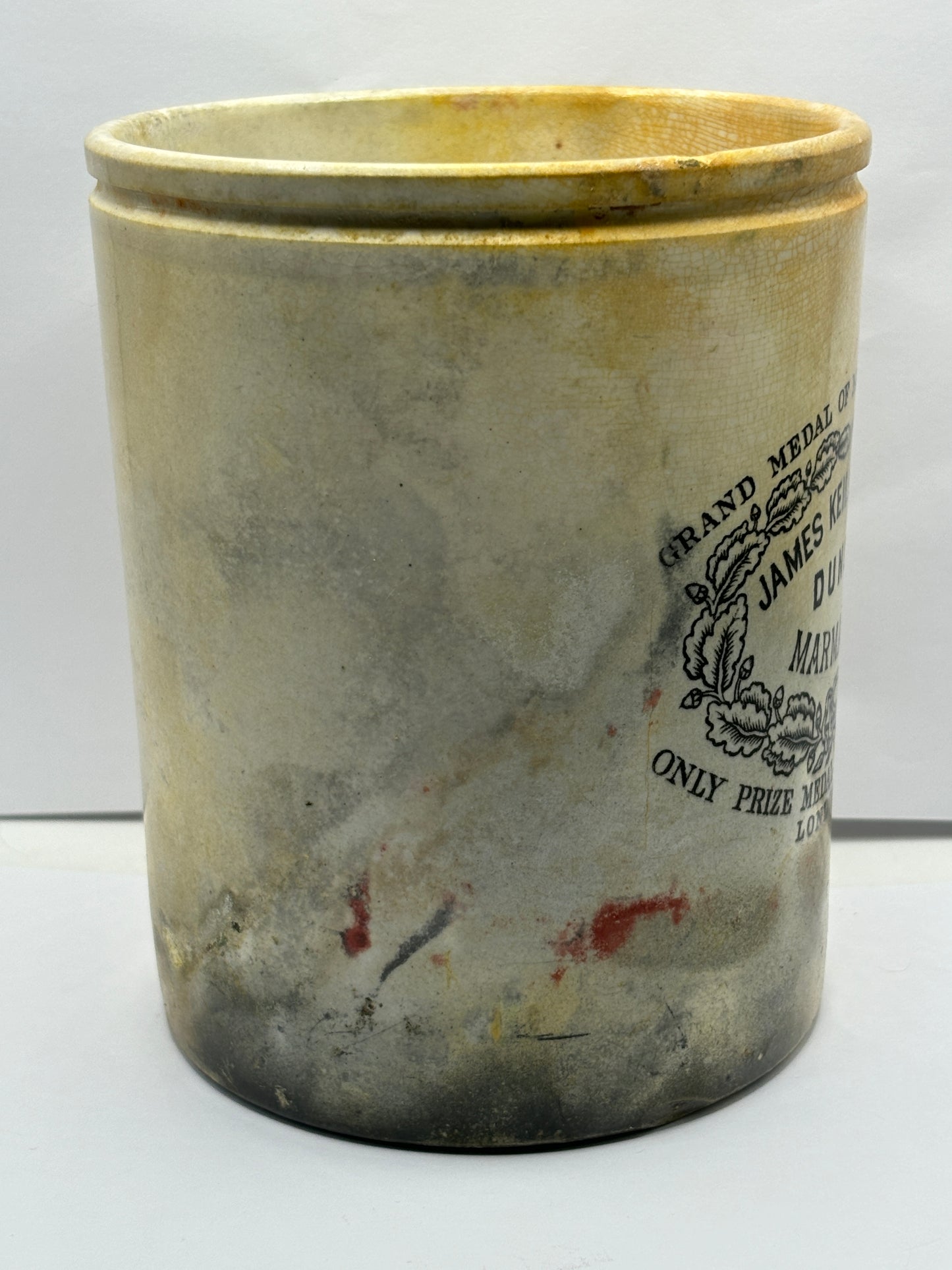 3lb James Keiller Dundee Marmalade jar. Super Stained