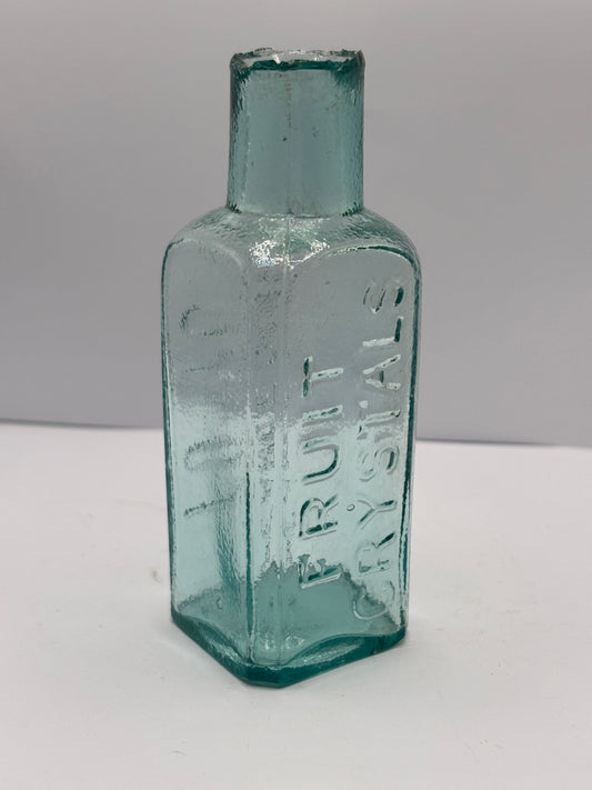 Old fruit crystals advertising bottle