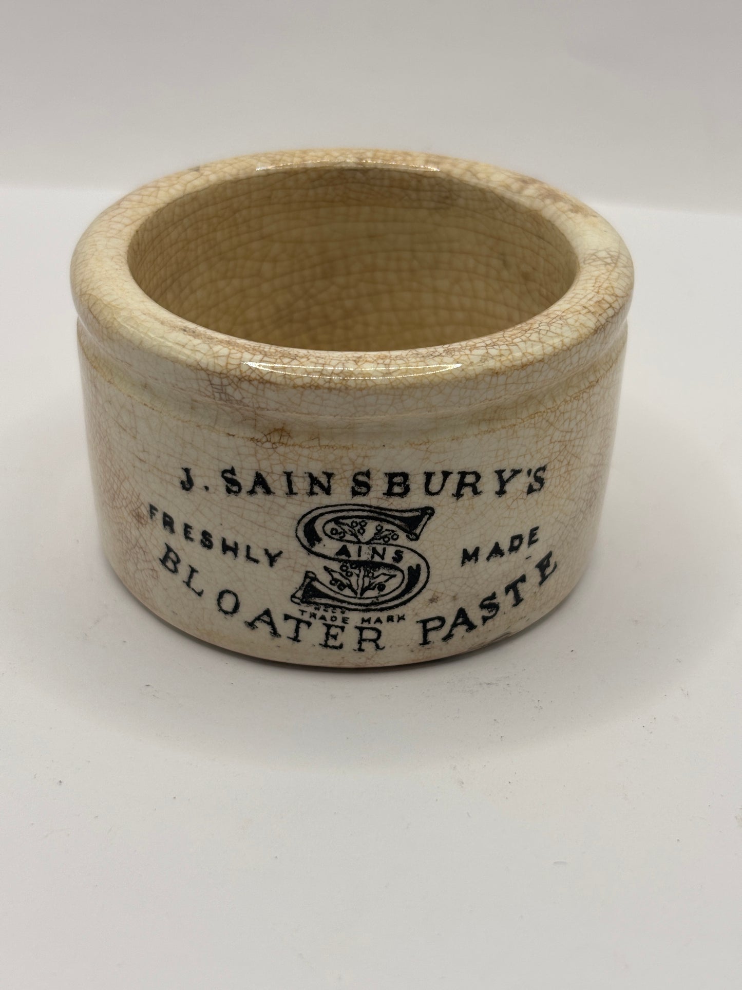 Old sainsburys advertising pot, Bloater paste