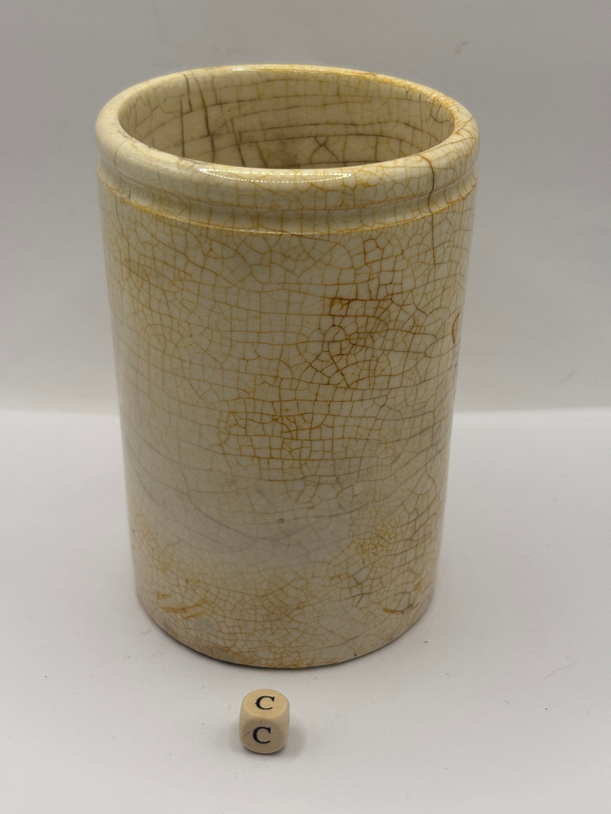 Old 1lb stoneware marmalade pot, James Keiller Dundee marmalade (c)