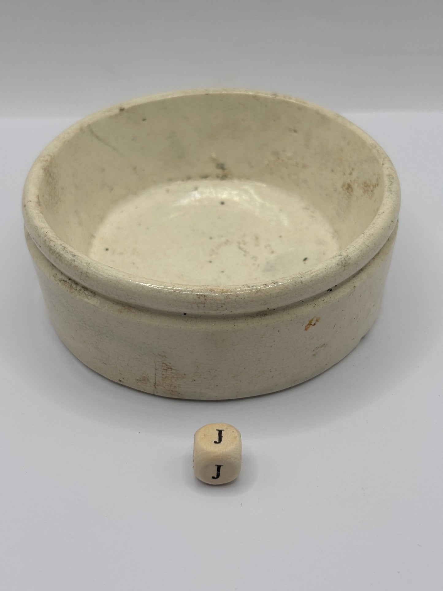 Old plain stoneware meat paste pot, potted meat (J)