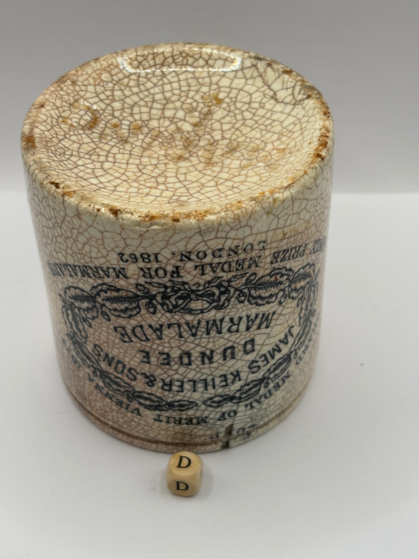 Old 1lb James Keiller dundee marmalade jar (D)