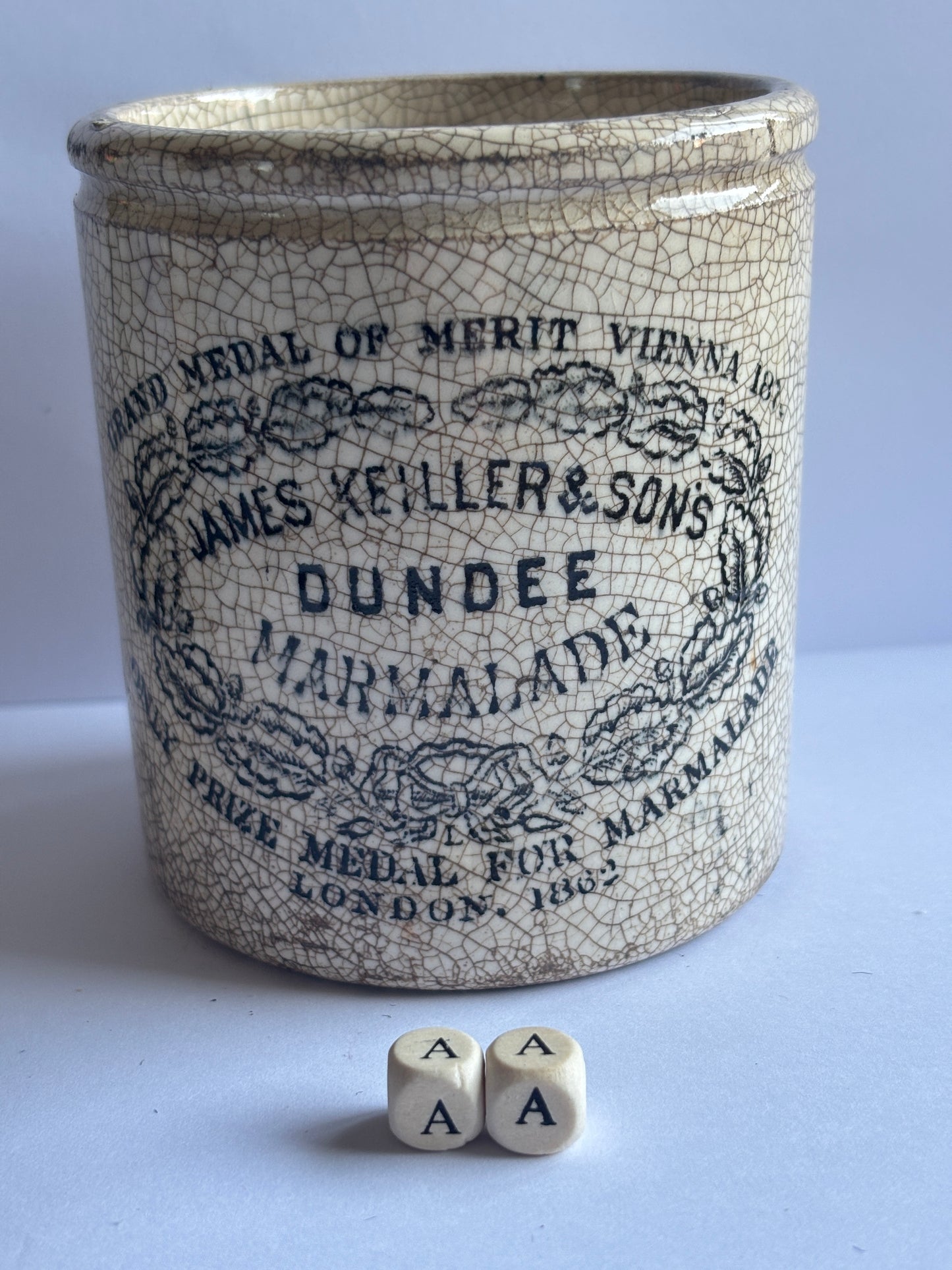 Old 1lb James Keiller dundee marmalade jar (aa)