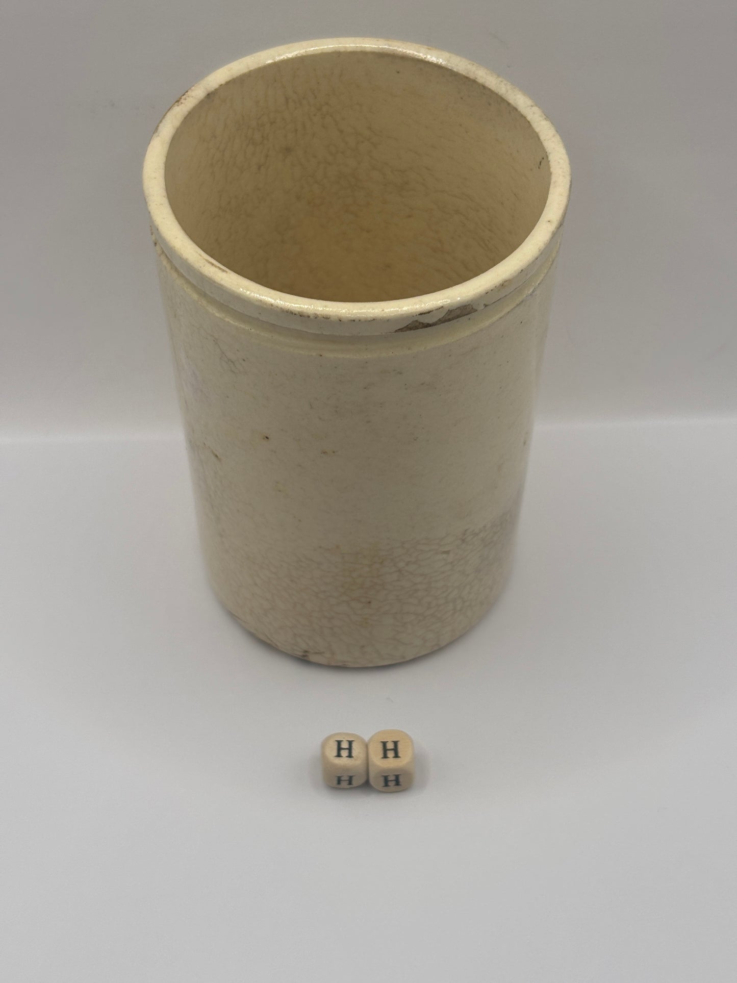 Old 1lb white stoneware marmalade jar (HH)