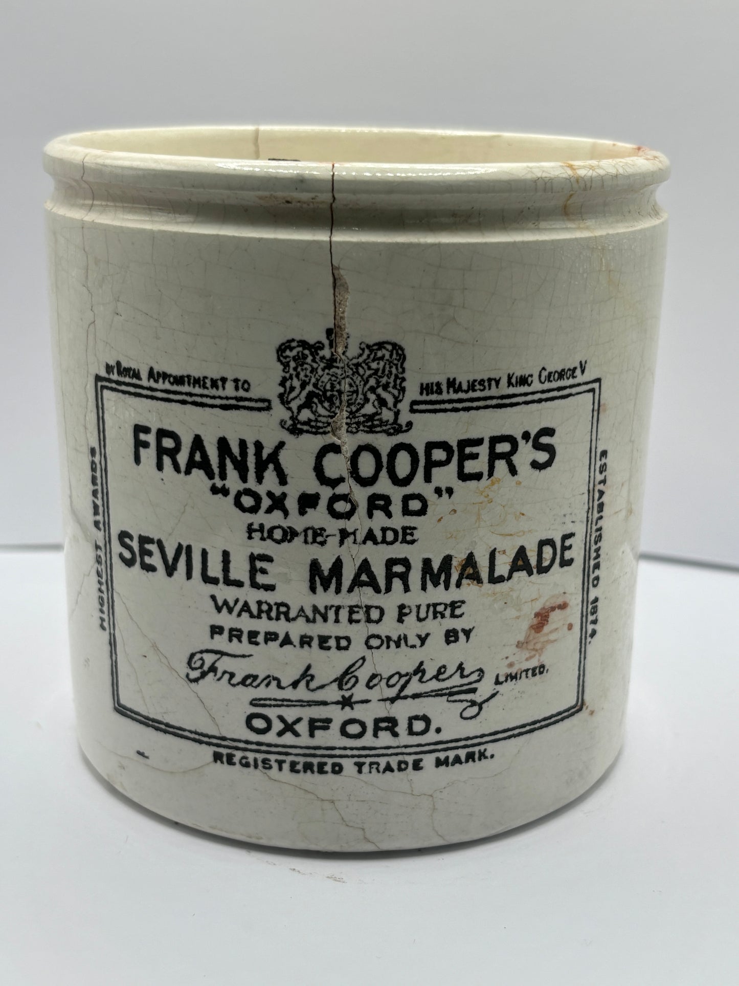 2lb frank cooper marmalade jar, Damaged