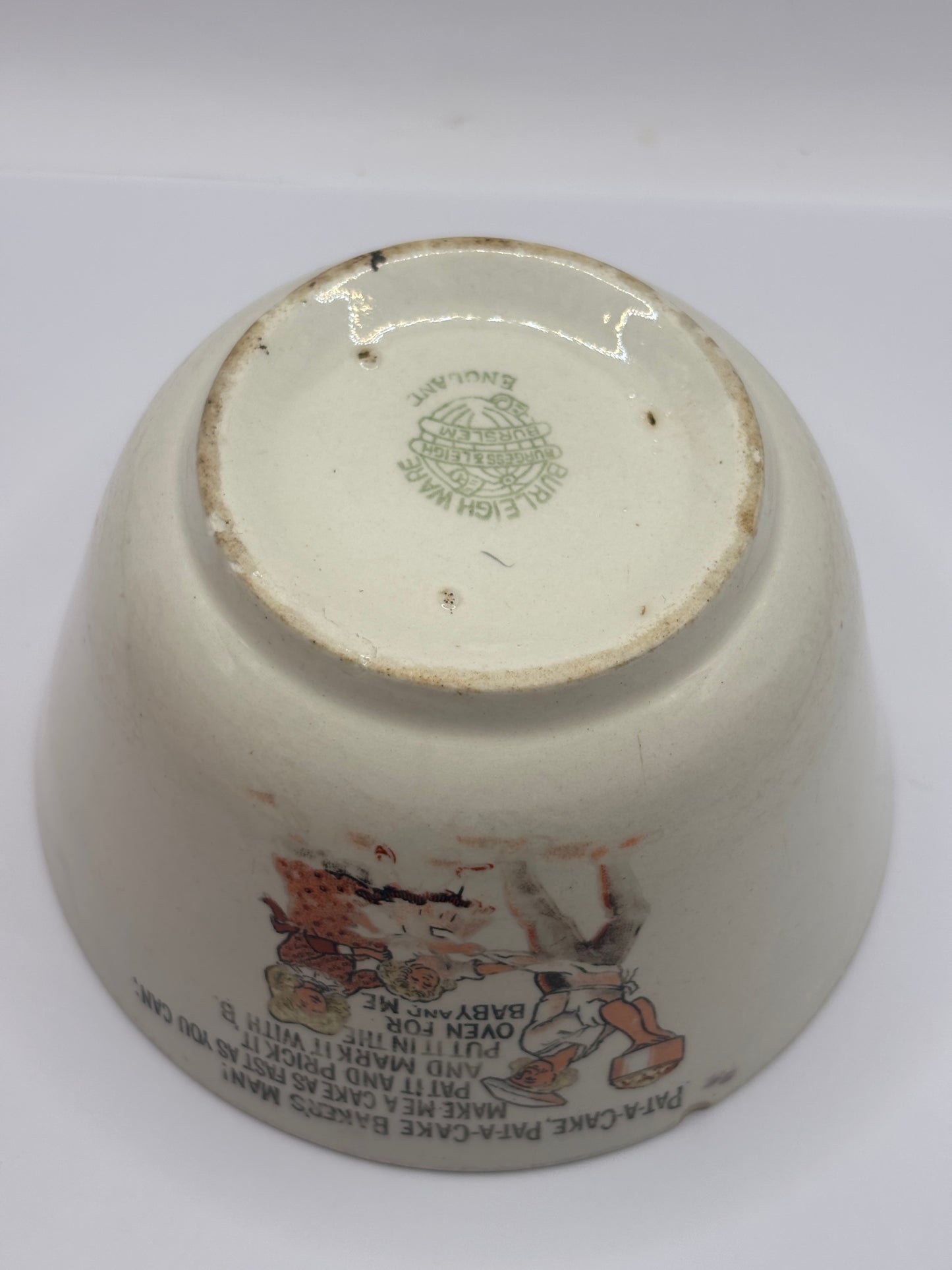 Old 1920s nursery rhyme pudding bowl