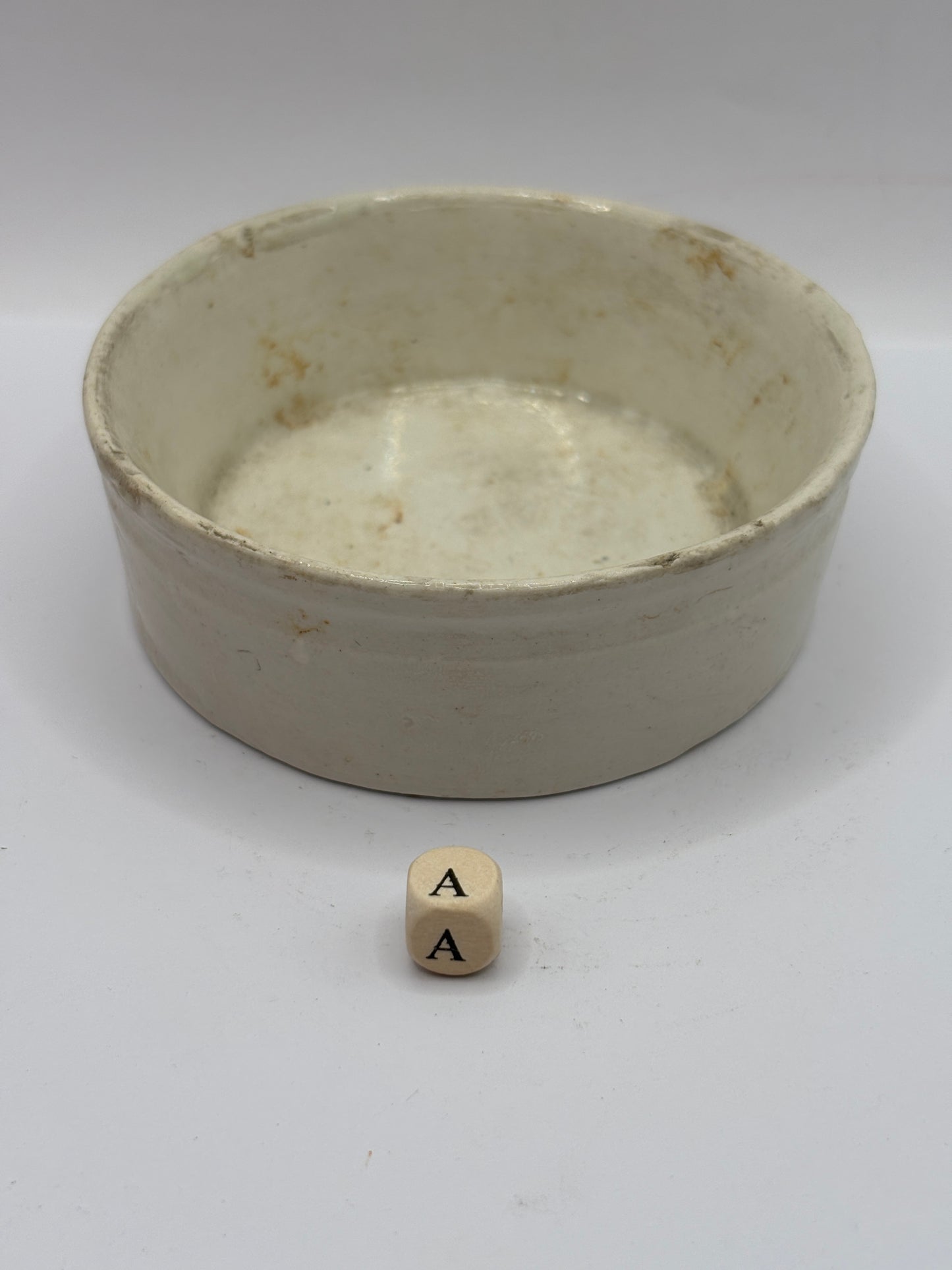 Old plain stoneware meat paste pot (a)