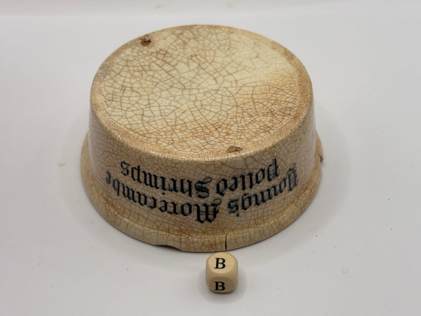 Old advertising paste pot, Youngs Morecambe Potted shrimps (B)