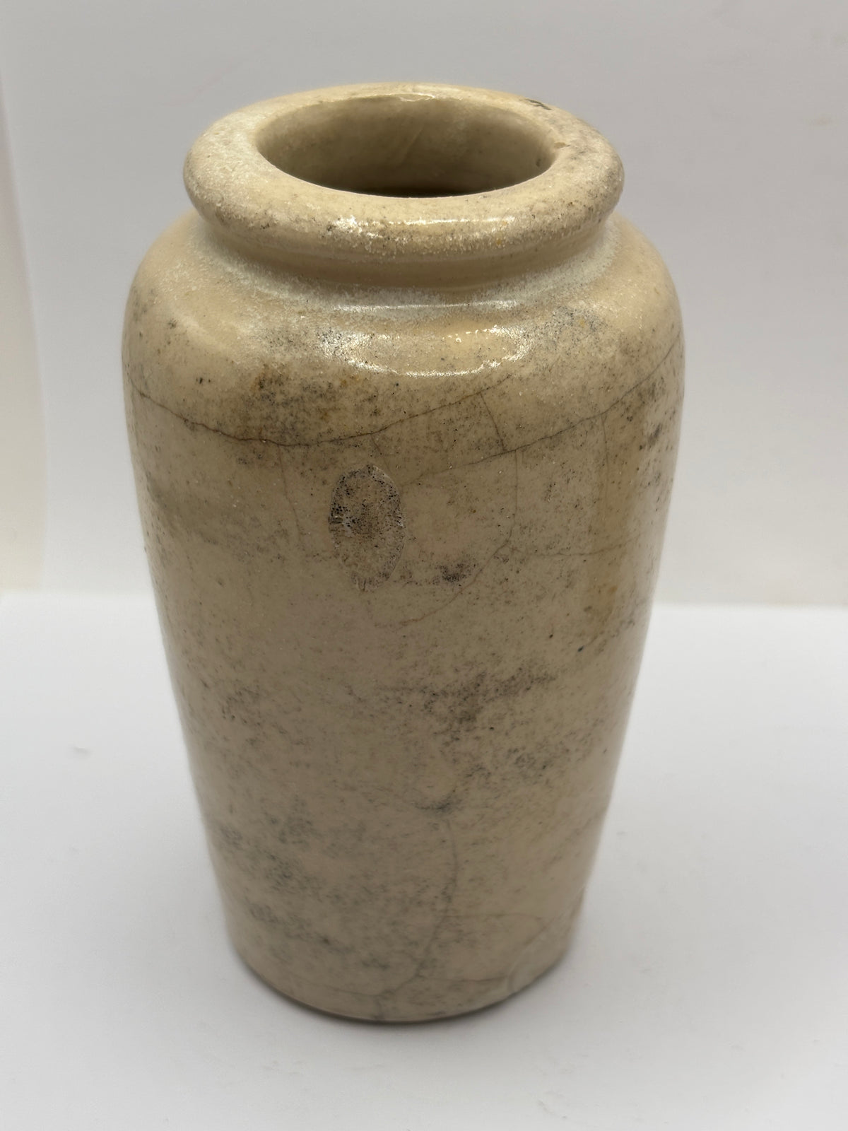 Old advertising cream pot, Galloway creamery Stranraer. Filled in chip