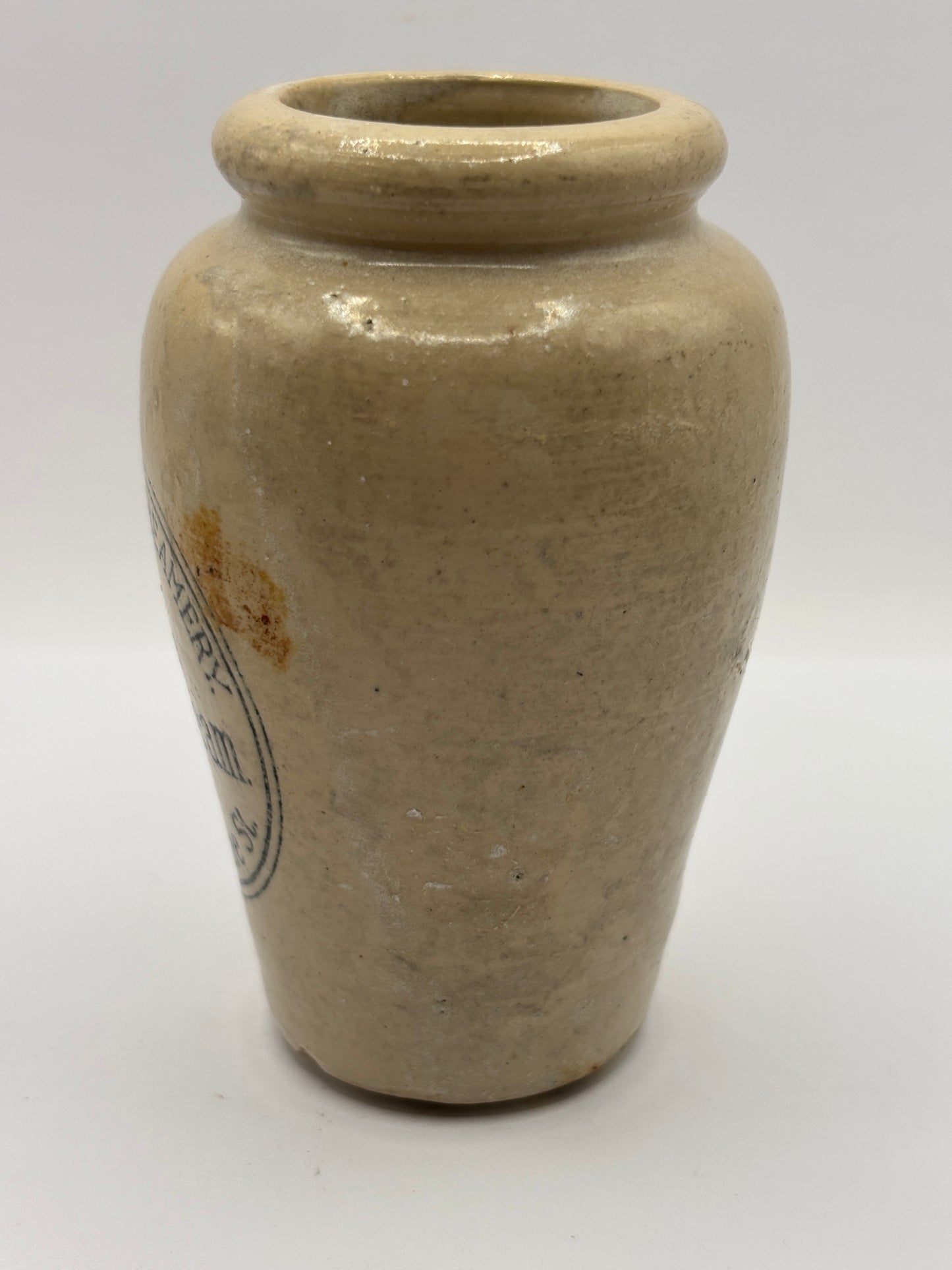 Old rare advertising cream pot, Prestons Creamery pure rich cream 9.5cms