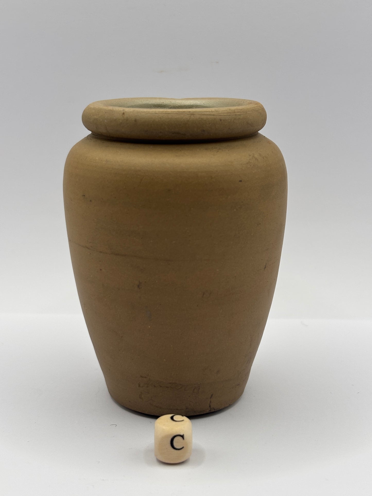 Old stoneware cream pot, Medova cream (c)