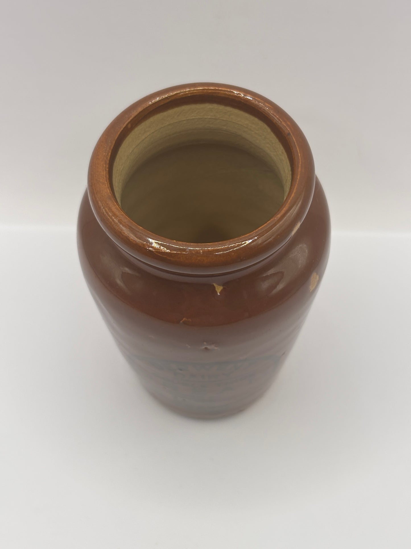 Old advertising cream pot, Richardsons thick cream. Derwent Dairy, double thick cream Scarboro