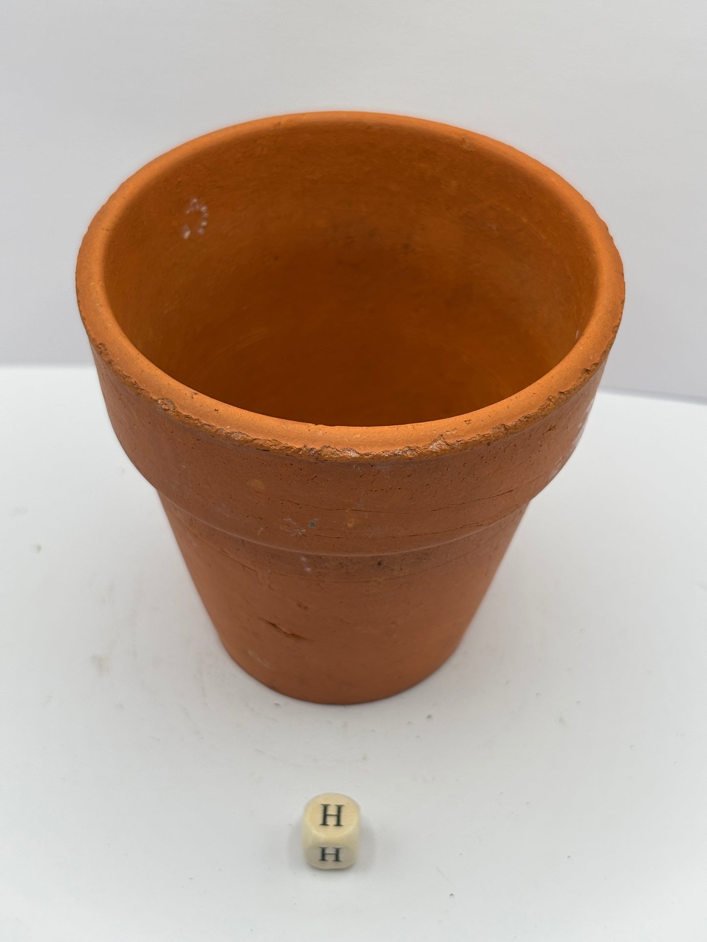 Old terracotta plant pot (H)