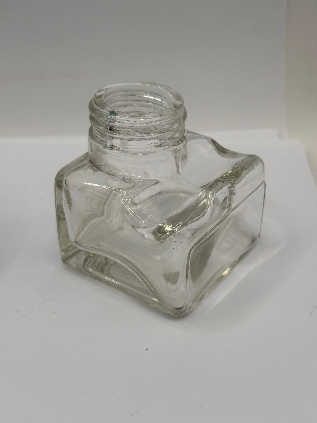 Vintage clear glass ink, inkwell