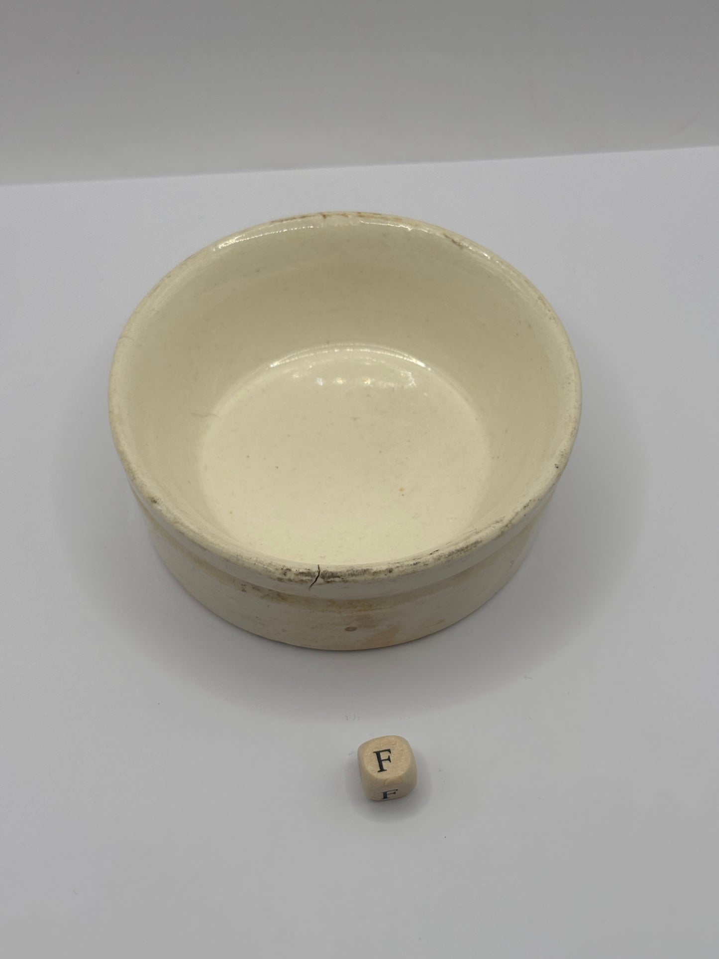 Old plain stoneware meat paste pot, potted meat (F)