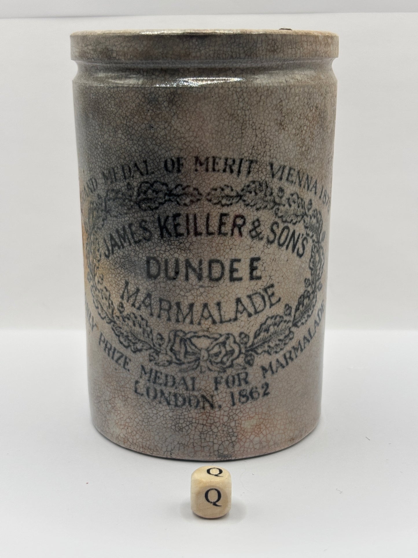 Old 1lb James Keiller Dundee marmalade jar (Q)