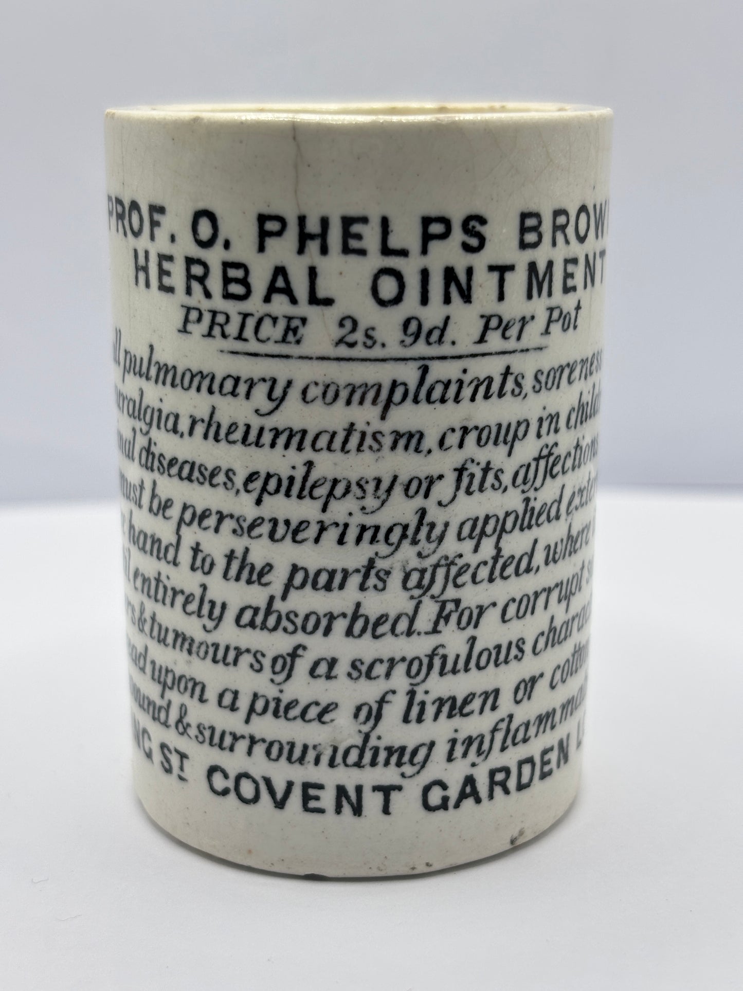 Old advertising ointment pot, Browns herbal ointment
