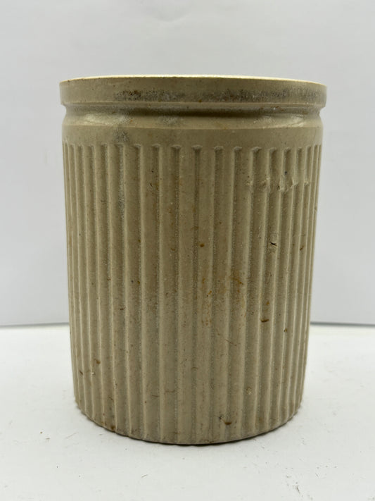 Old Ribbed stoneware jam pot