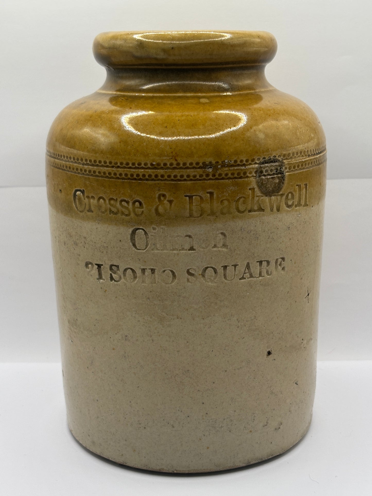 Old advertising pantry pot, storage jar, Crosse & Blackwell