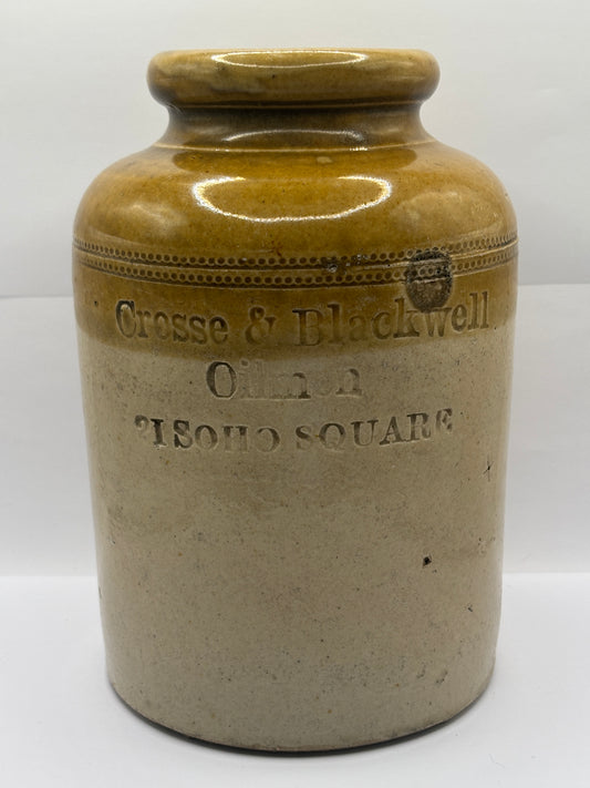 Old advertising pantry pot, storage jar, Crosse & Blackwell