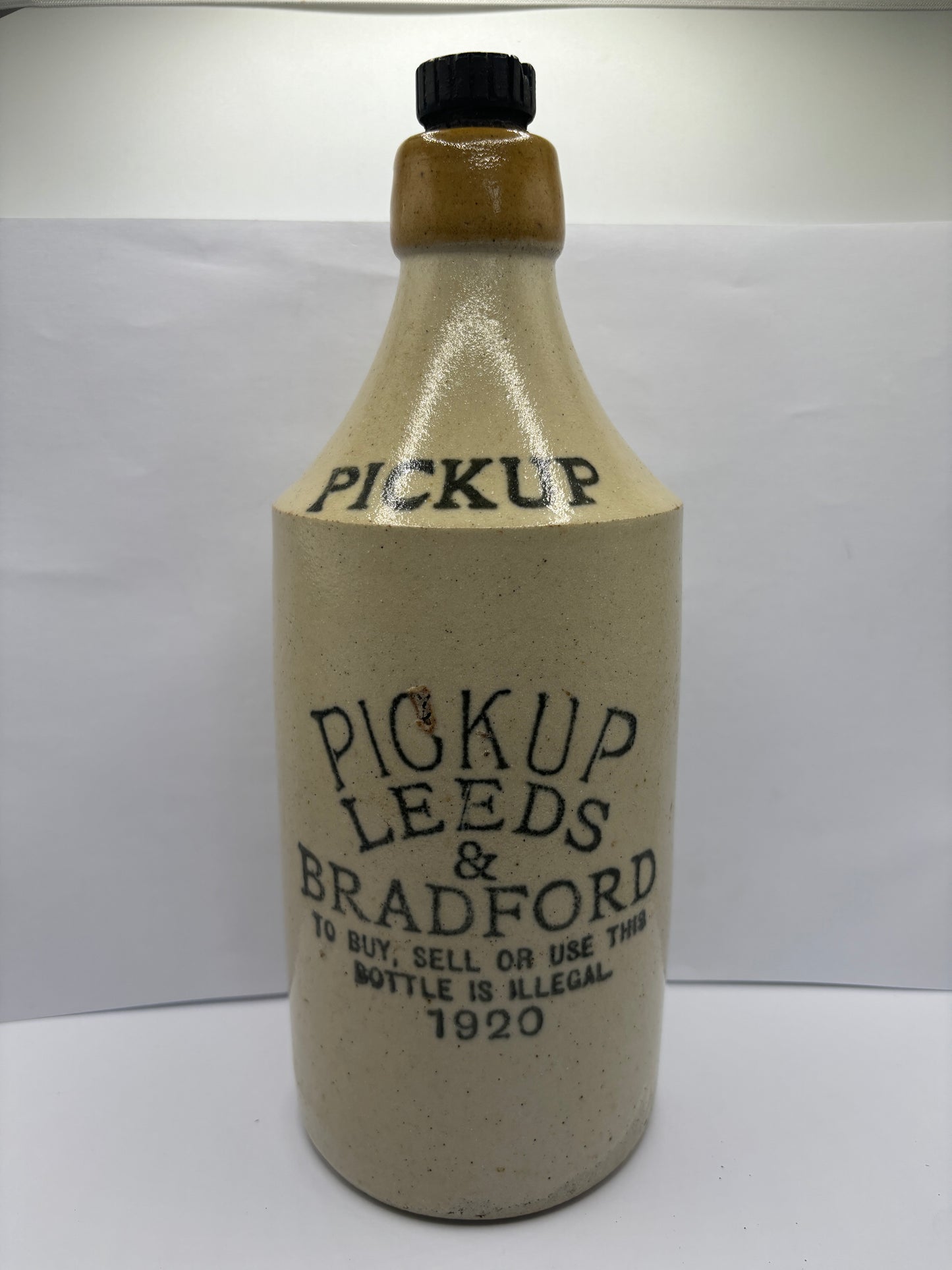 Large Leeds Pick Up ginger beer bottle with original stopper