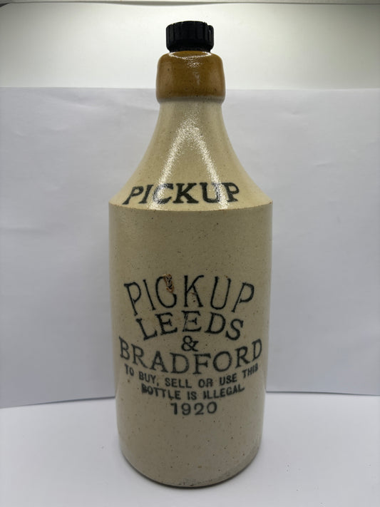 Large Leeds Pick Up ginger beer bottle with original stopper