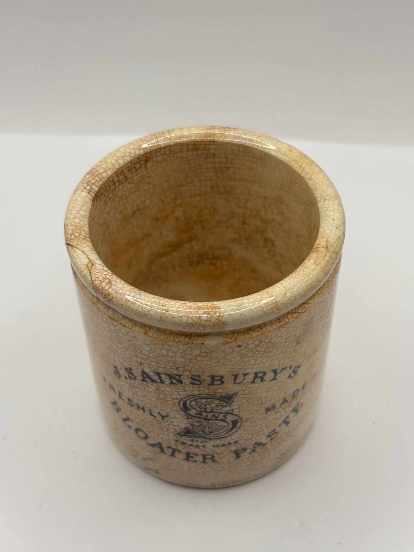 Old sainsburys advertising pot, Bloater paste
