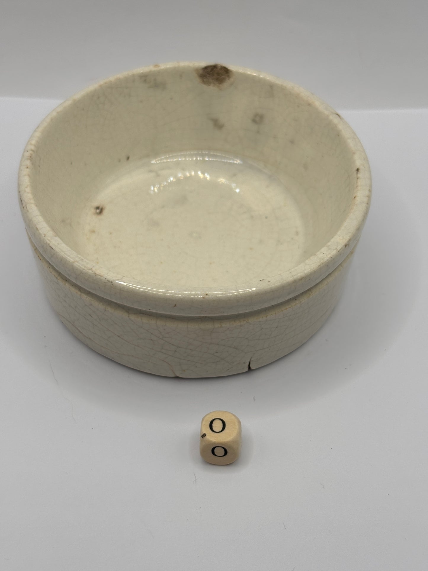 Old plain stoneware meat paste pot, potted meat (o)