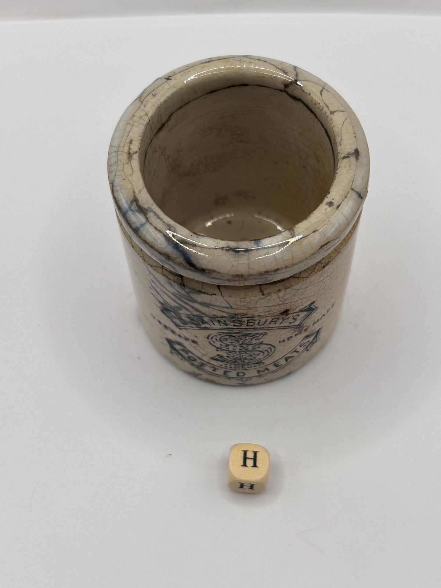 Old sainsburys advertising pot, home made potted meats (H)
