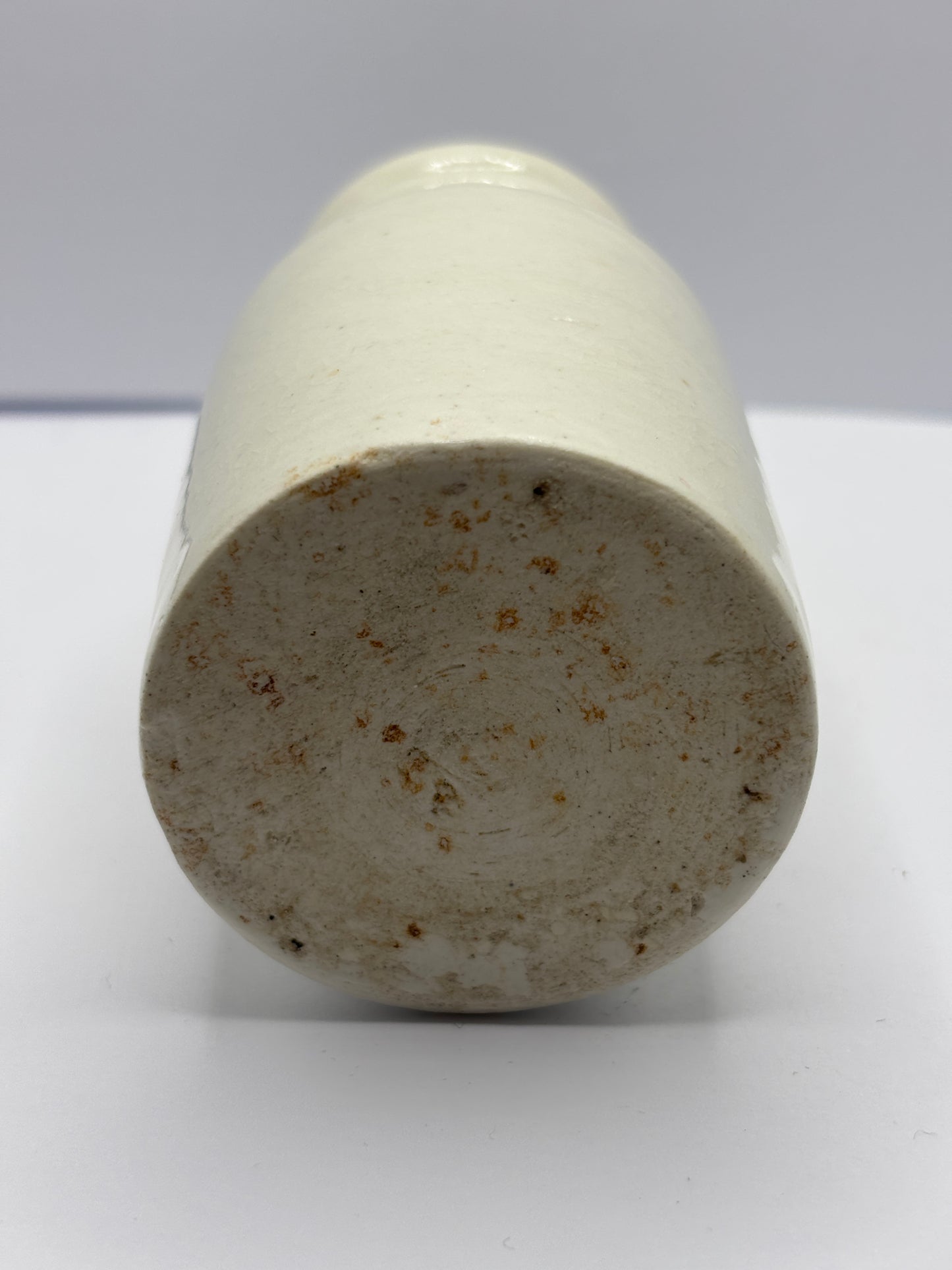 Old white stoneware jar