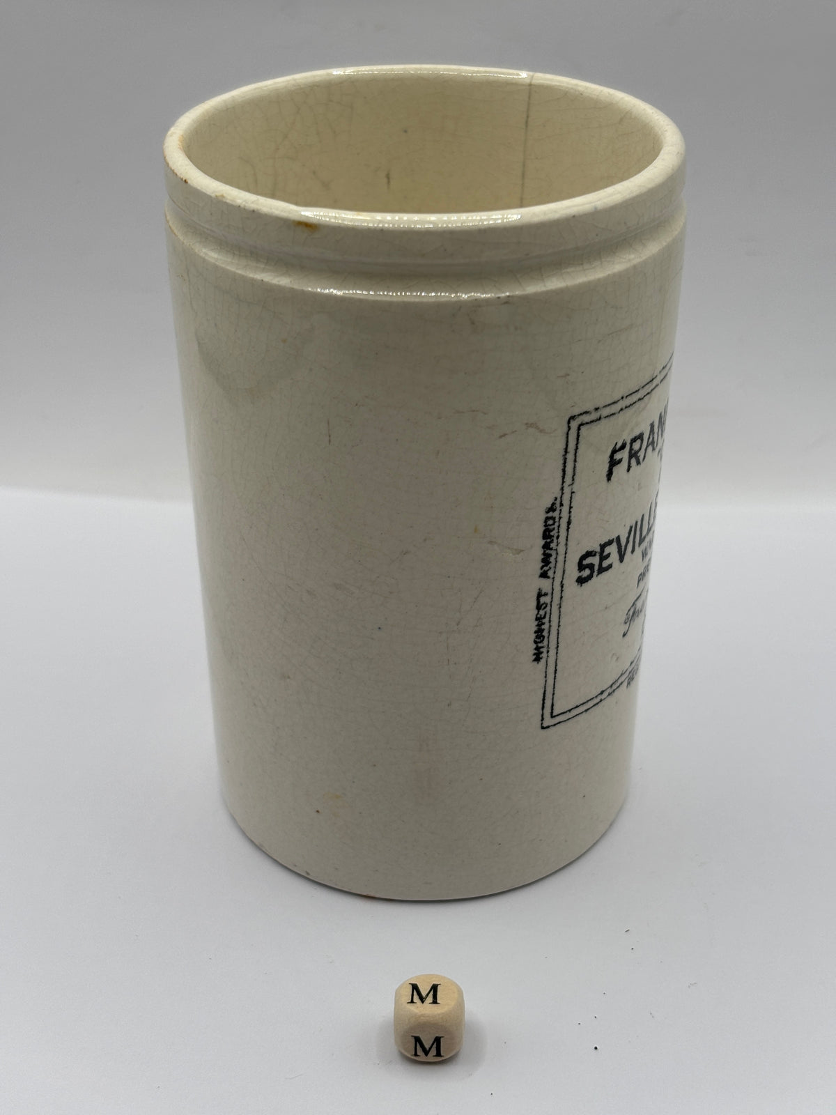 Old 1lb stoneware marmalade pot, Frank cooper oxford seville marmalade (m)