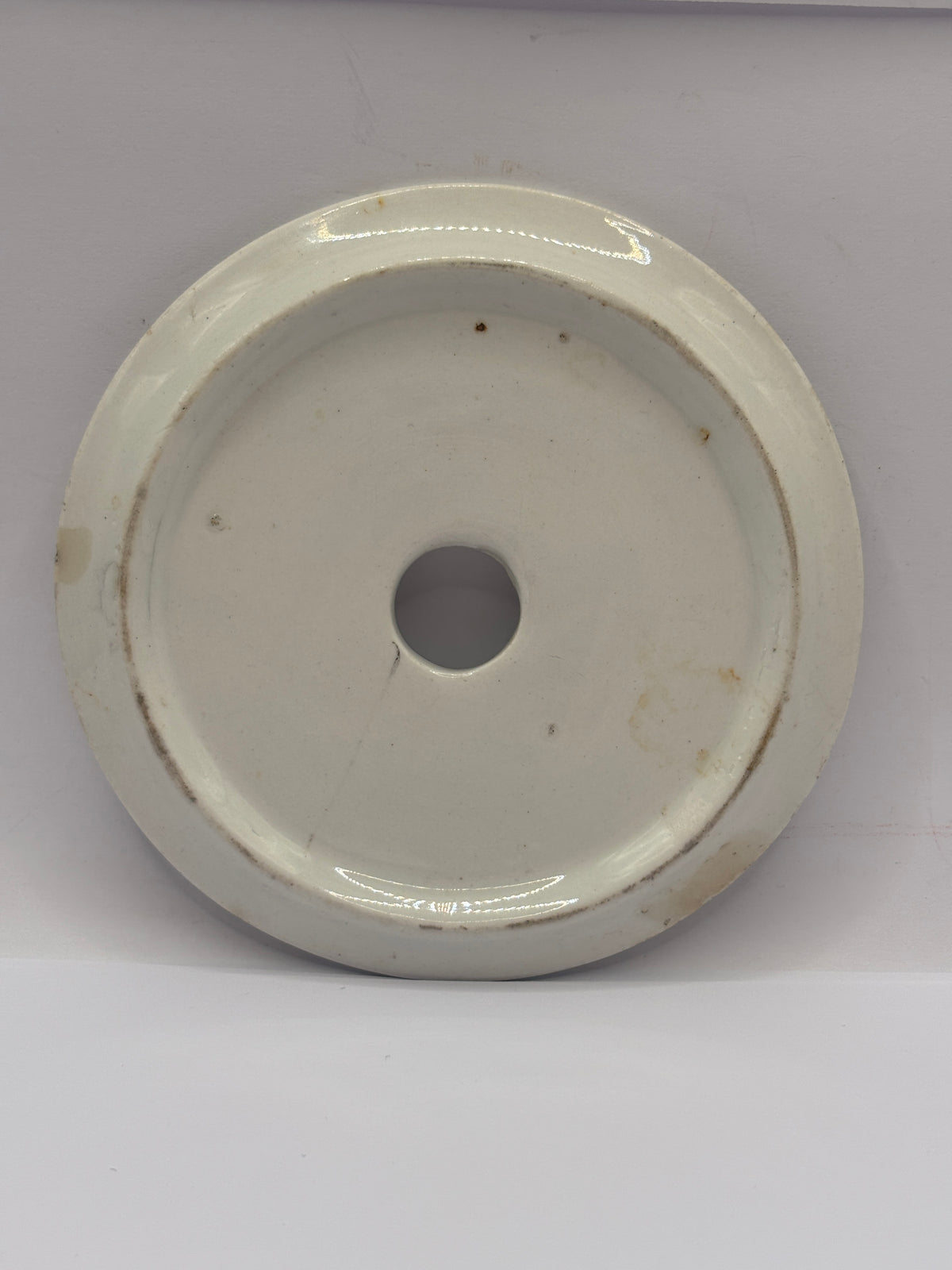 Old ironstone plug strainer