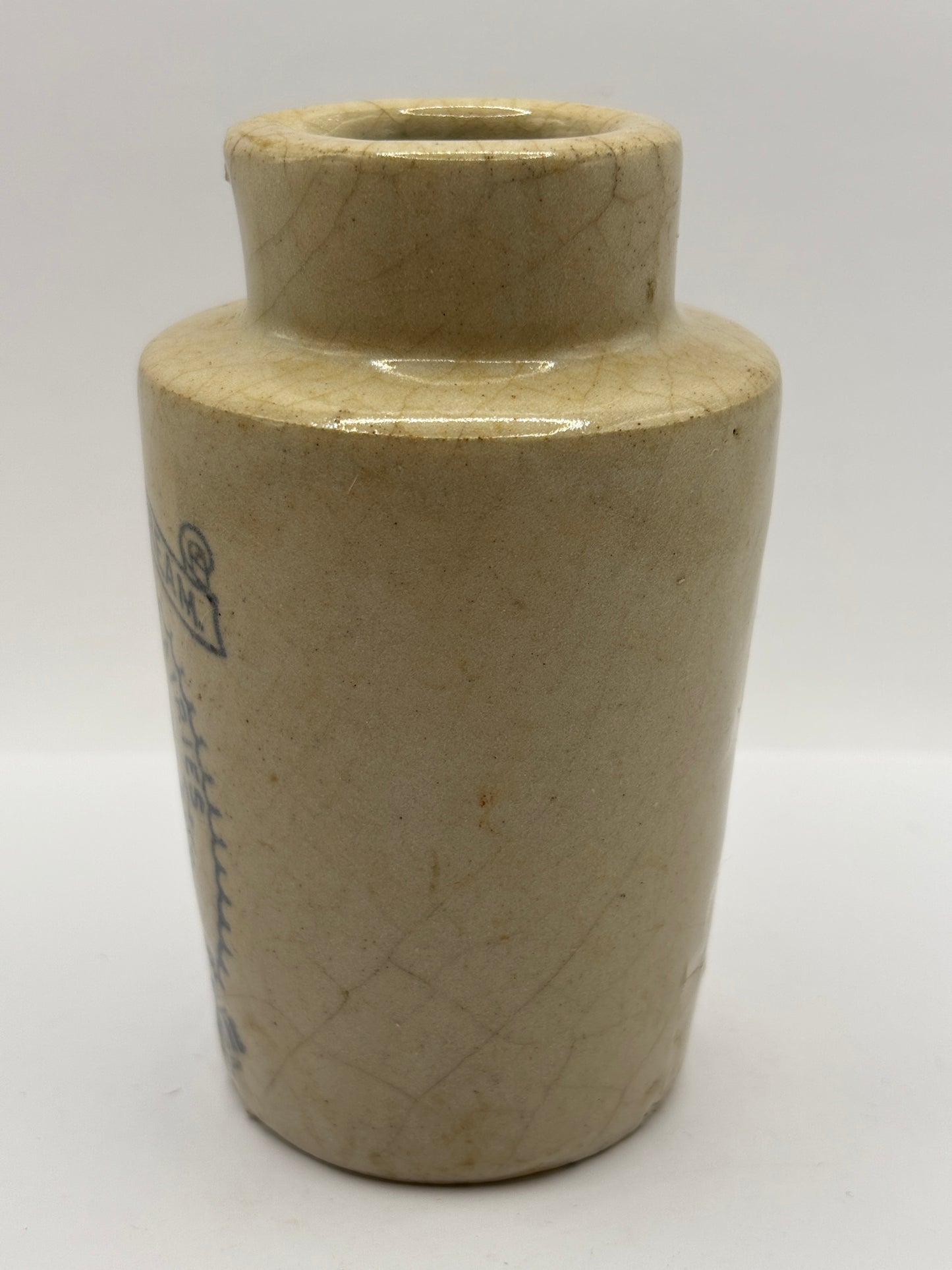 Old stoneware advertising cream pot. Provencial dairies Leeds