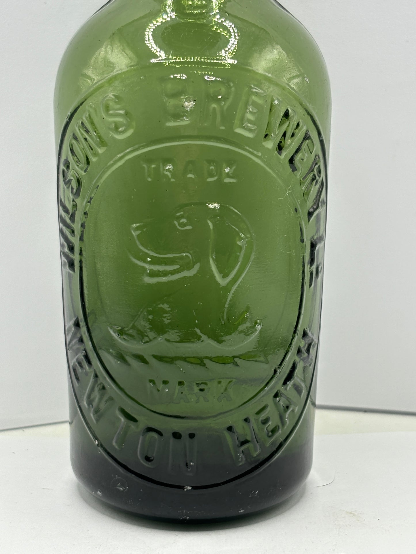 Old glass beer bottle, Wilsons brewery.  Newton Heath