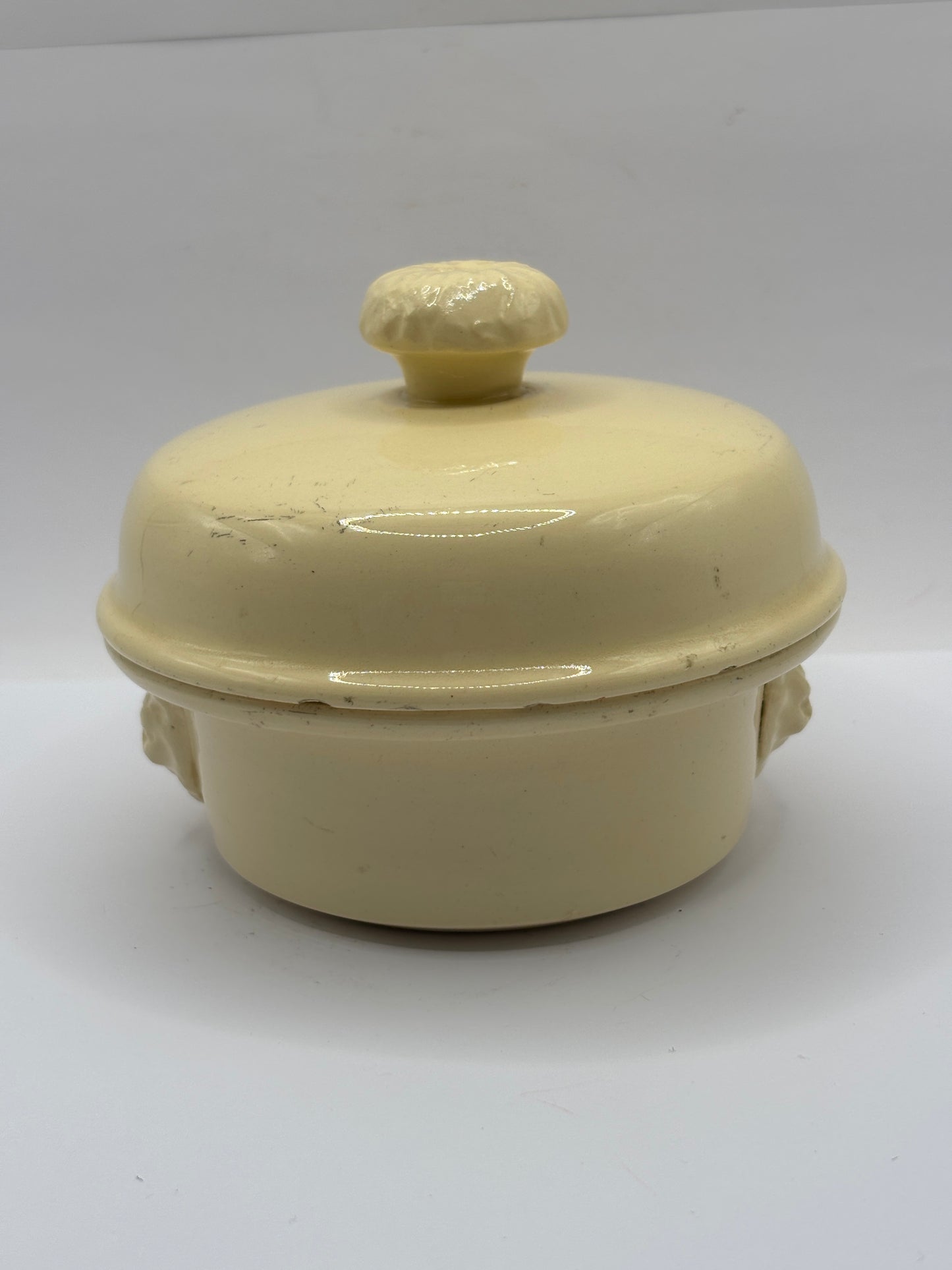 Old french stoneware terrine jar and lid