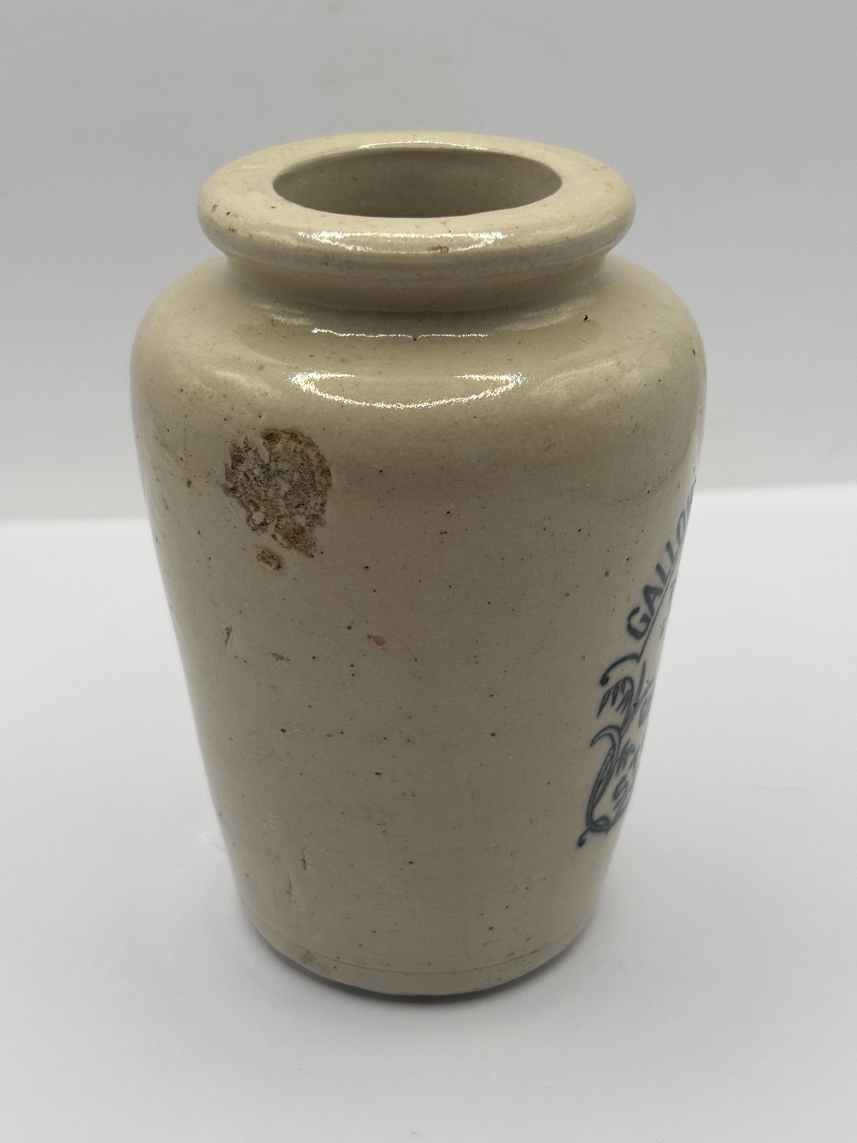Old advertising cream pot, Galloway creamery, Stranraer