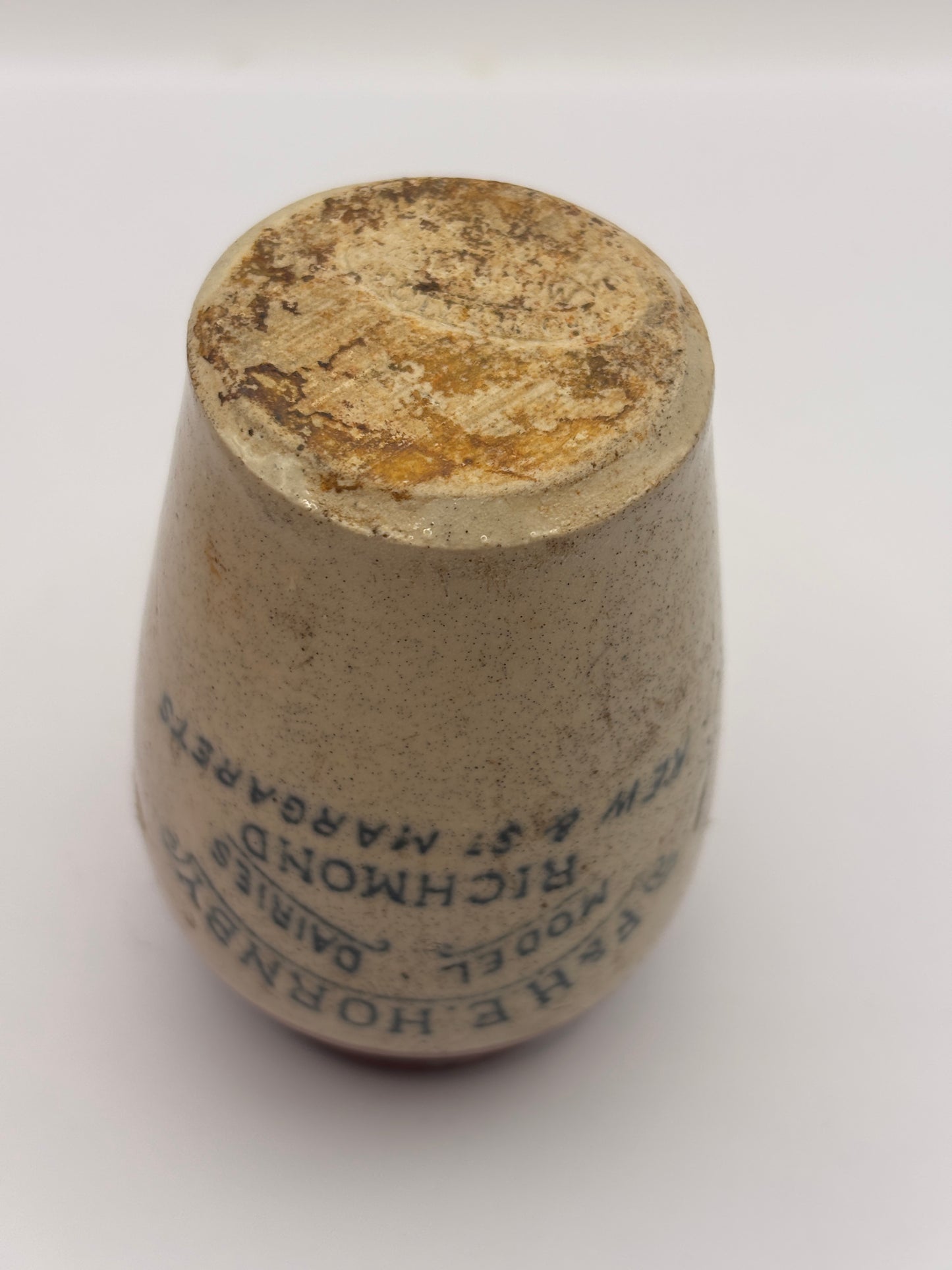 Old advertising cream pot, F&HE Hornby model dairies Richmond