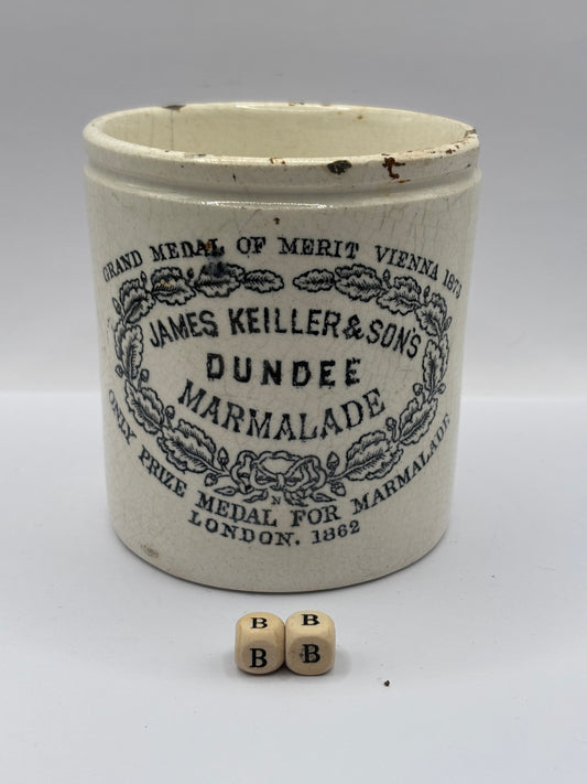 Old 1lb James Keiller Dundee marmalade Jar (BB) damaged