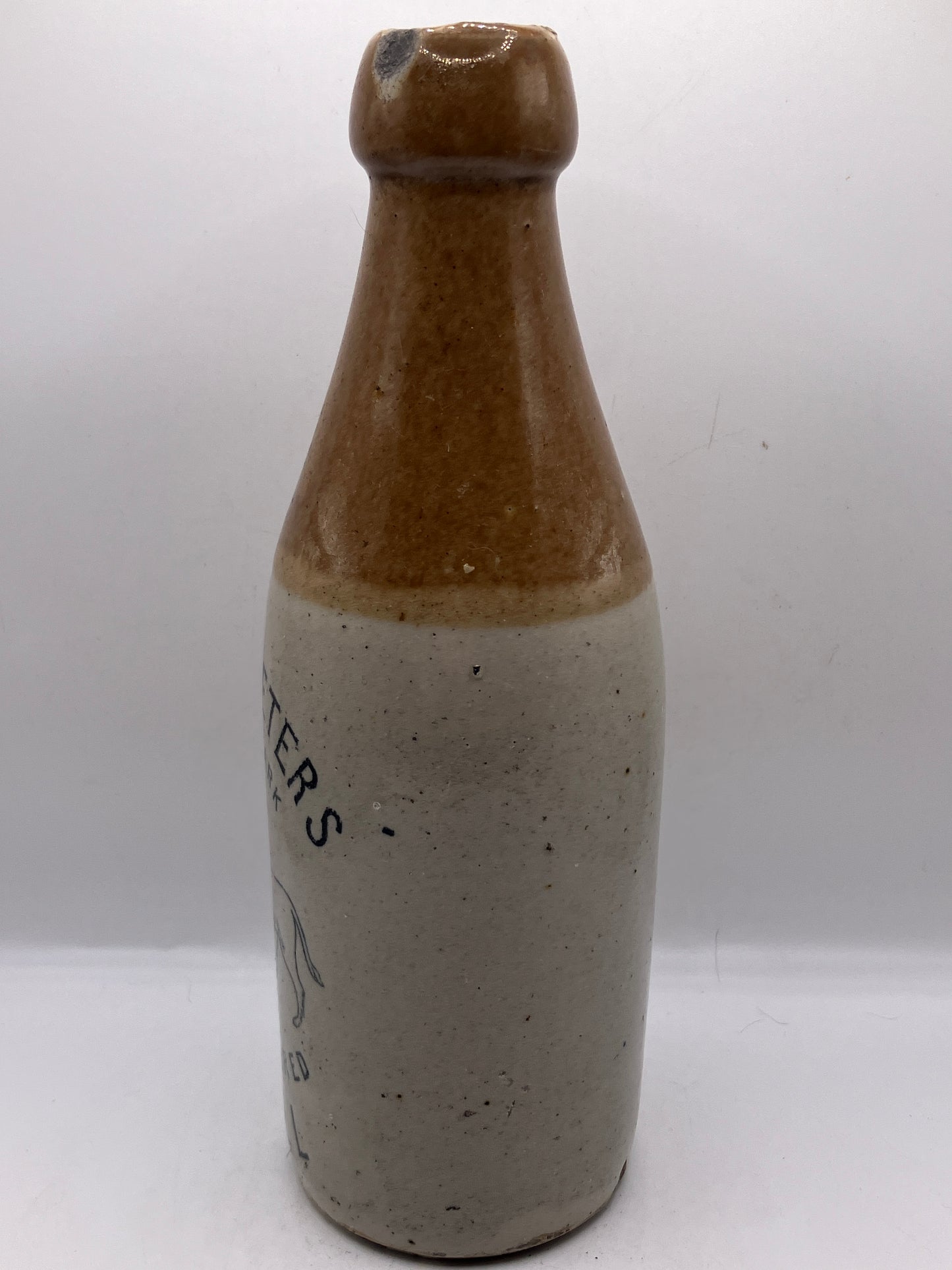 Stoneware ginger beer bottle Julius peters, Hull