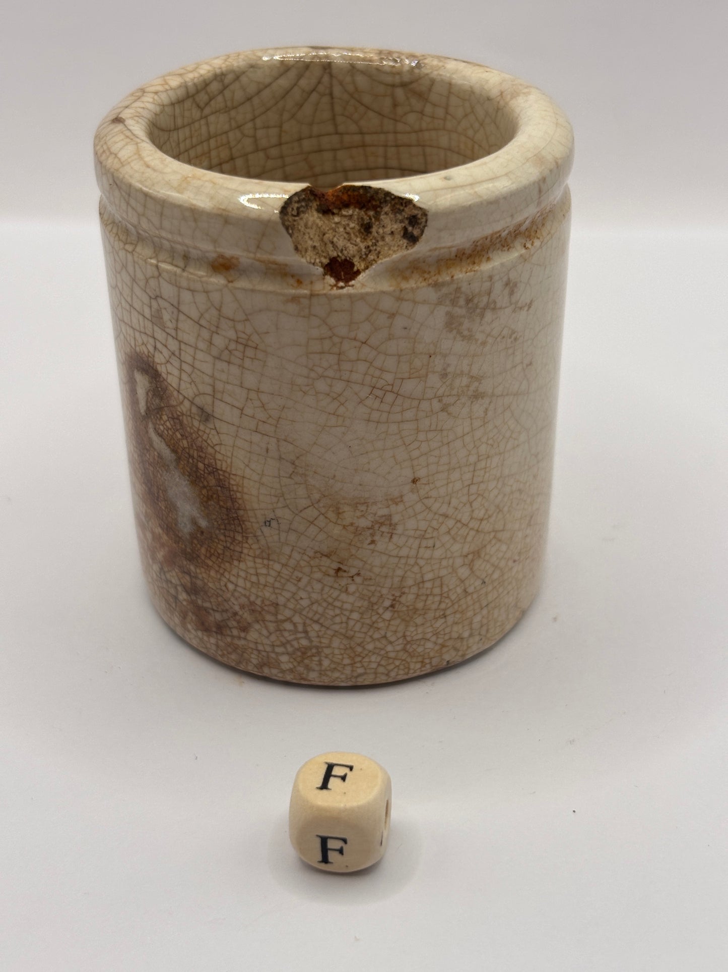 Old sainsburys advertising pot, potted meats (F) chipped