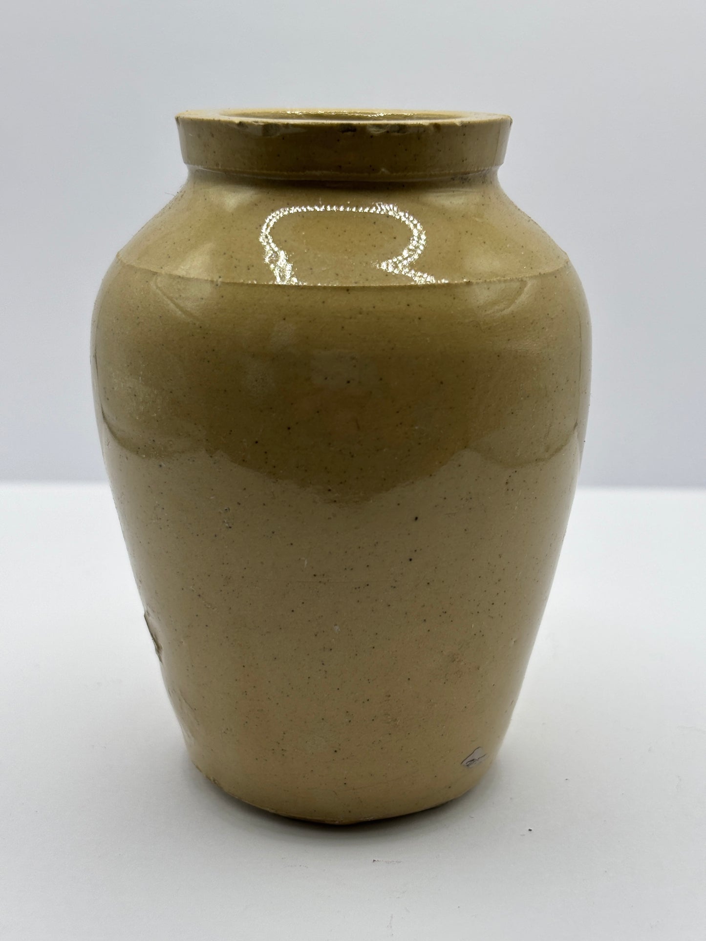 Old plain cream pot, chipped