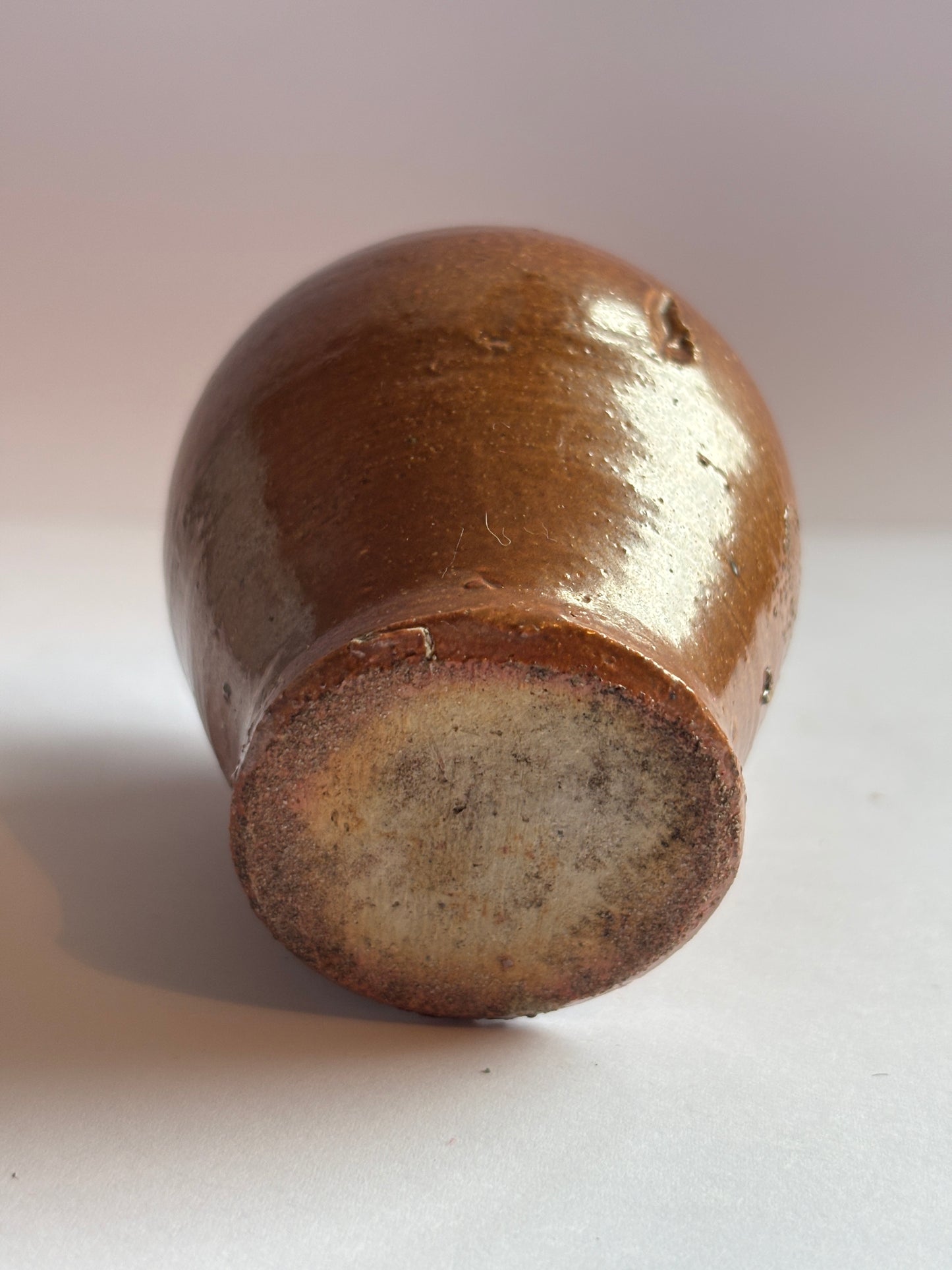 Old brown stoneware jar, mercury jar?